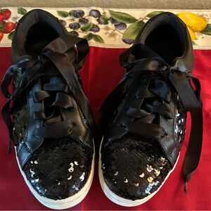 Sam Edelman Black Sequined Tennis Shoes